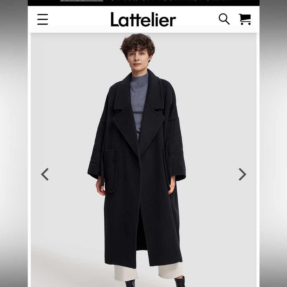 Lattelier long 100% wool oversized coat